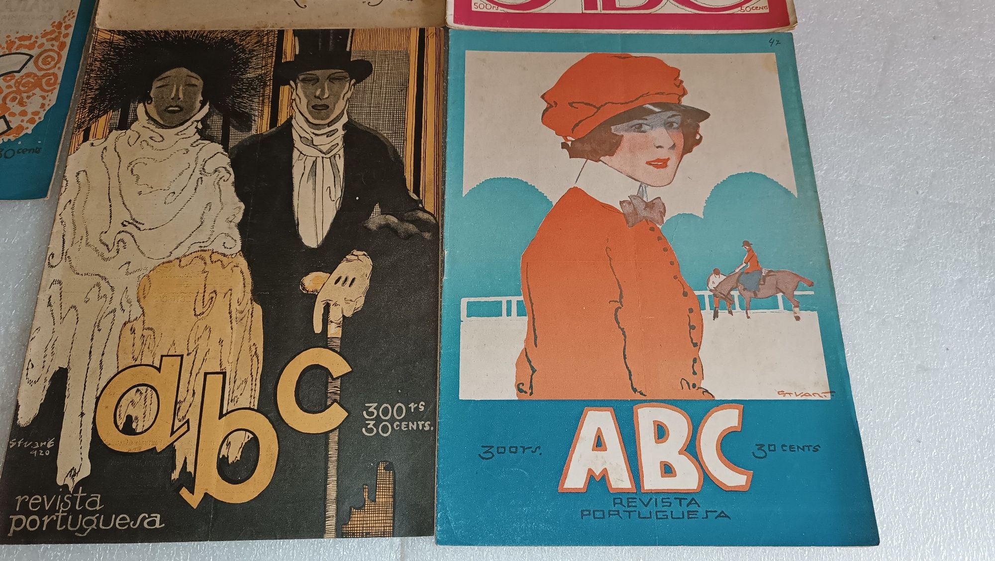 Antigas Revistas ABC capas desenhos Stuart Carvalhais Anos 20