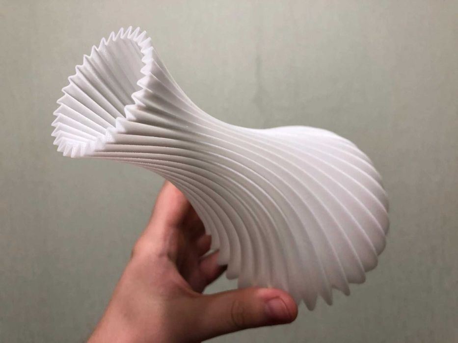 Spiralna biała waza Wydruk 3D