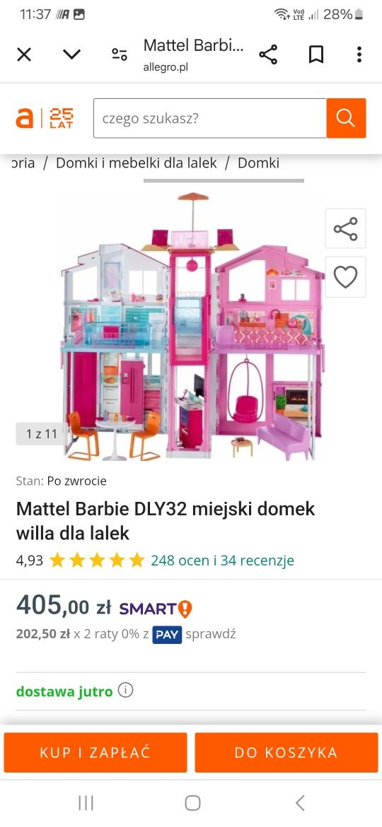 Domek Barbie gratisy lalka Dreamhouse