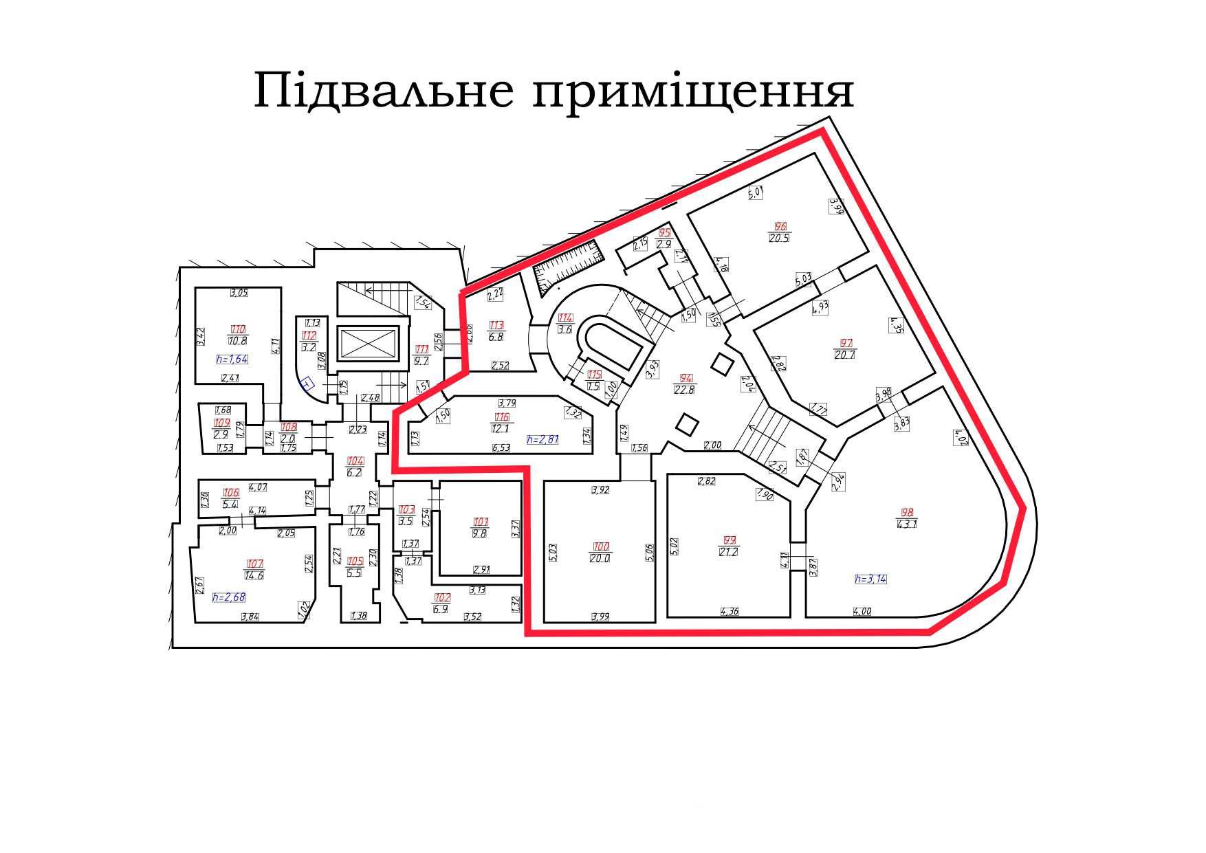 Комерційне приміщення у центрі Львова (цоколь)– 175,2м²