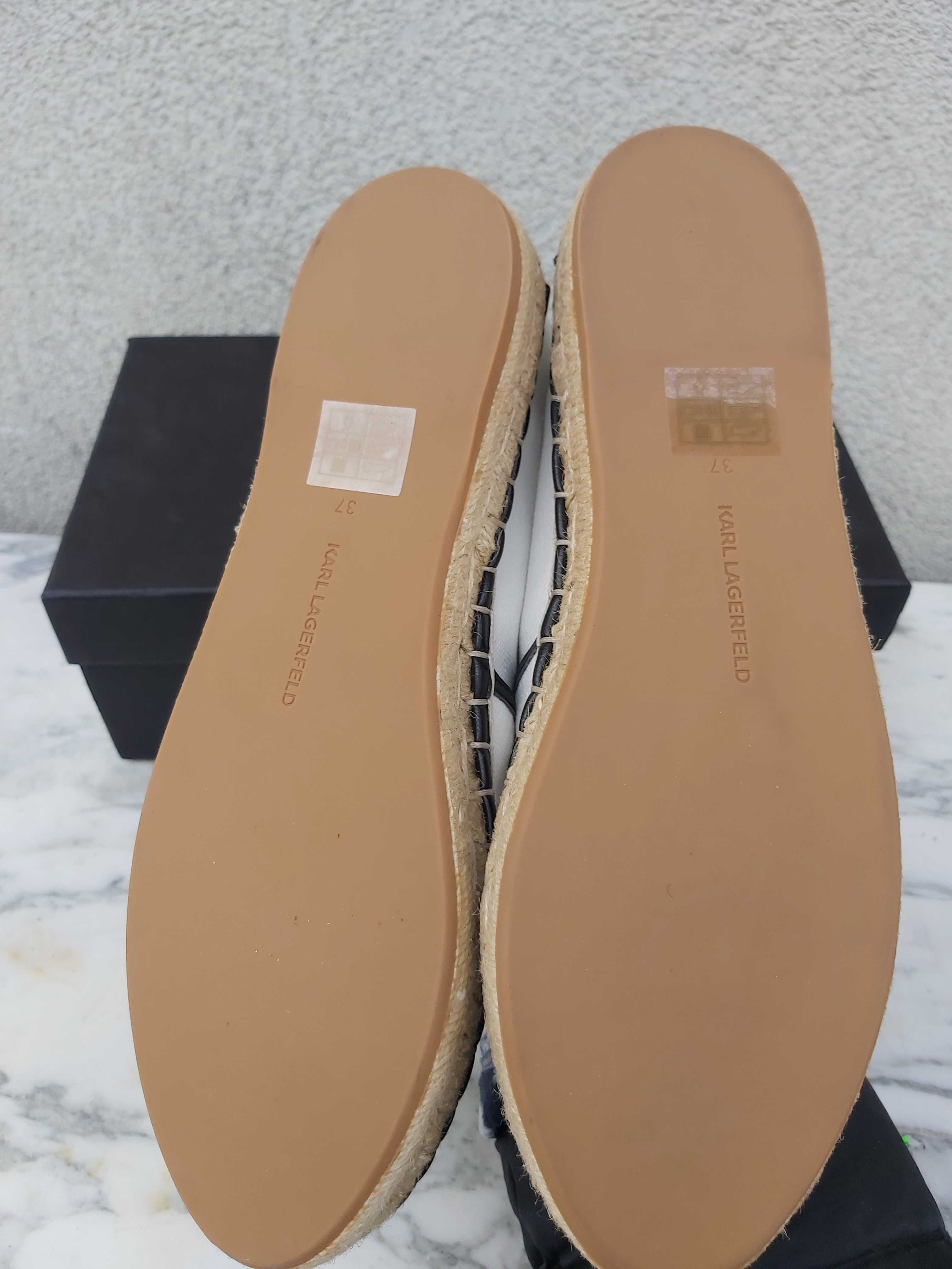 Nowe espadryle KARL LAGERFELD biale mokasyny trampki 37