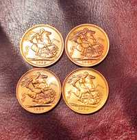 Четыре Золотых Монеты Соверен !