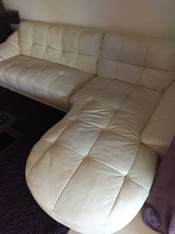 Sofá de Pele verdadeira 3  + Chaise Long
