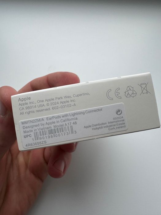 Наушники Apple EarPods Lightning 100% Оригинал Original ЕарПодс 3.5mm