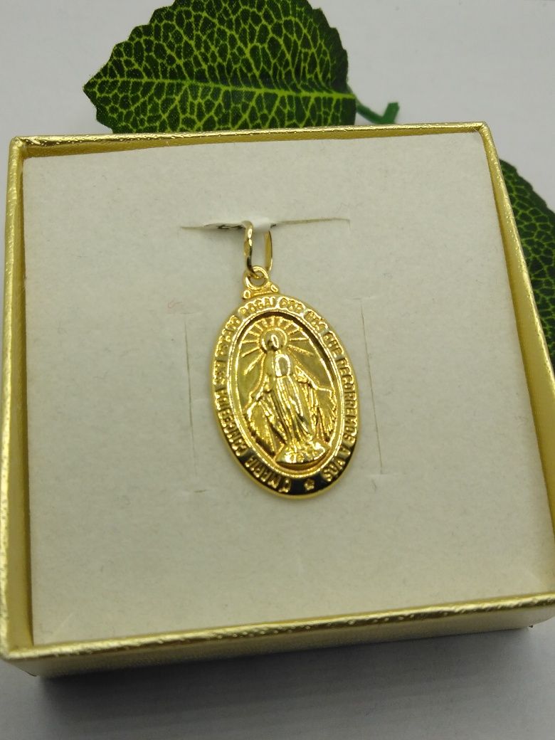 Zloty wisiorek cudowny medalik, złoto 585