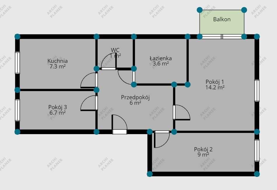 Mieszkanie 3 pokoje w centrum