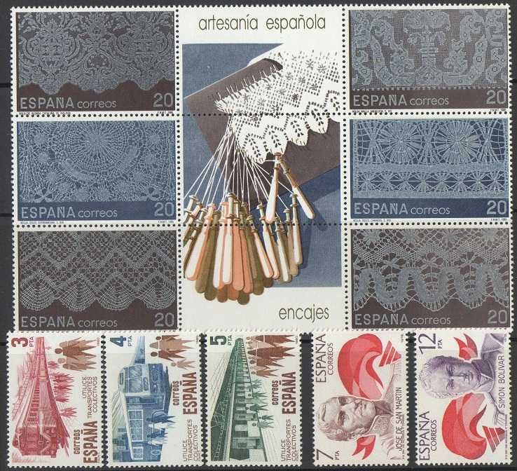 Filatelia: Espanha, 72 selos novos e usados