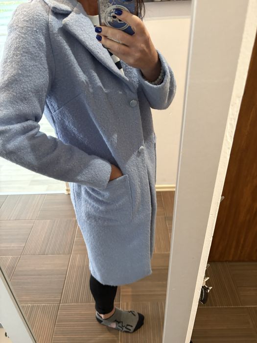 Płaszcz niebieski Monnari boucle bukla nowość nowy 36 38 40 blekit