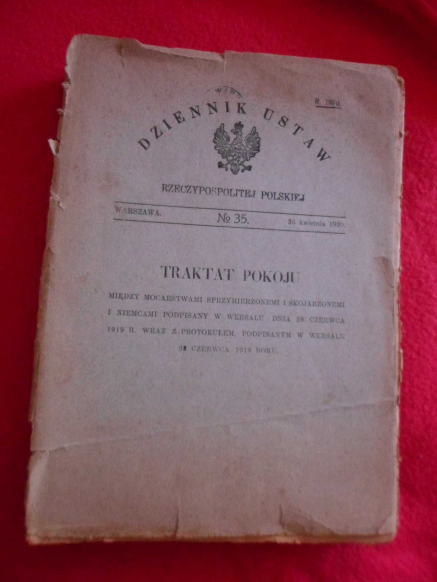 Dziennik Ustaw Rzeczypospolitej Polskiej na rok 1920, nr 35 [Traktat p