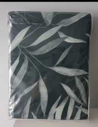 Pościel satynowa ciemnozielone w liście bladozielone.,200x220