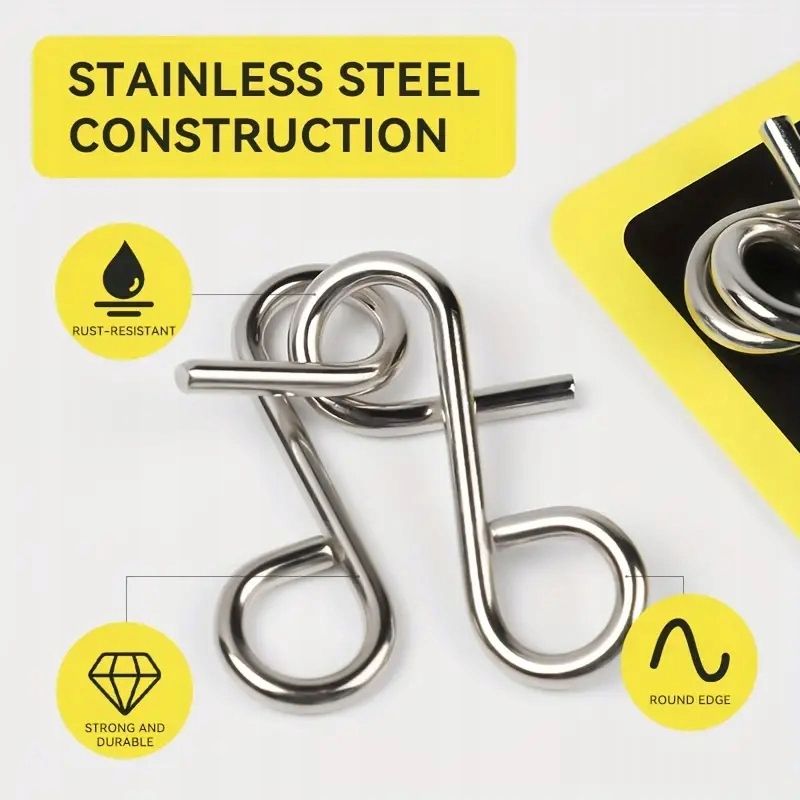 Zestaw 8 Metalowych Łamigłówek Logicznych Układanki Metal łamigłówki