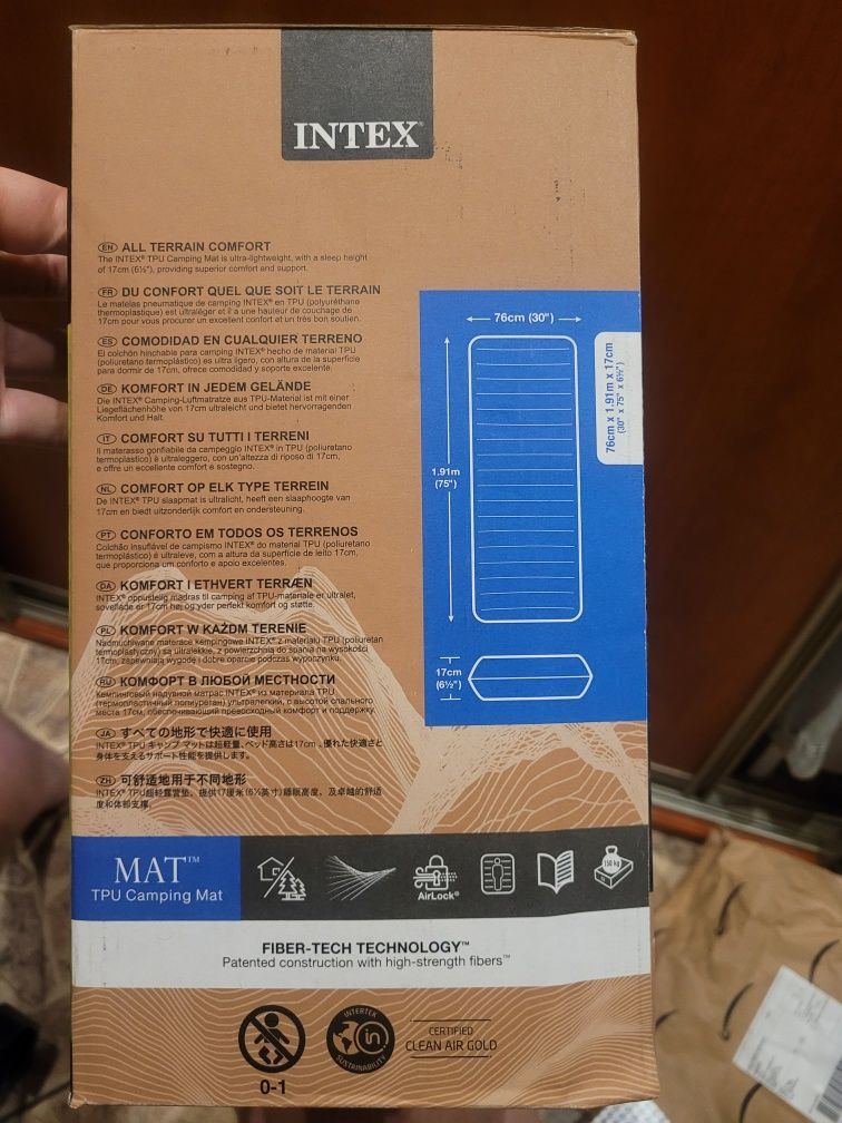 MATERAC DMUCHANY INTEX MATA 191x76x17cm z pompką elektryczną