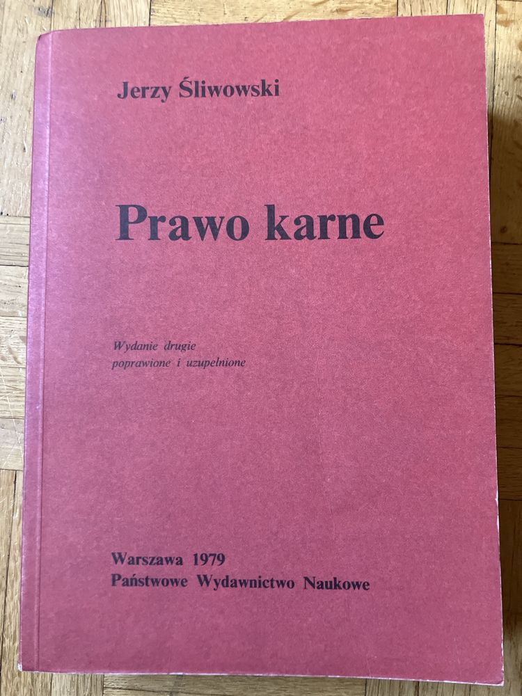 Prawo karne Jerzy Śliwowski