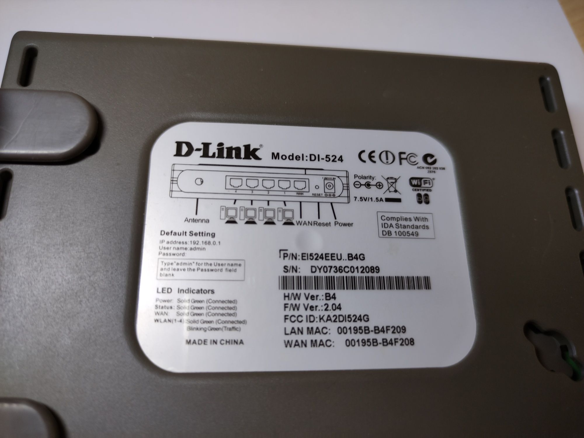 Router wifi dlink Dl-524