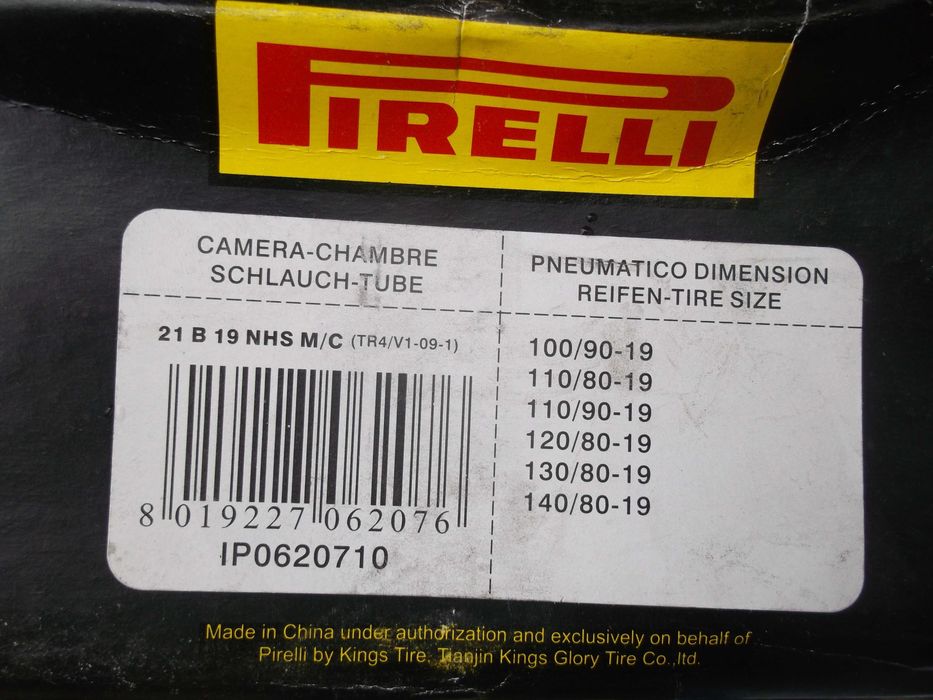 dętka pirelli 21B19 110/80-19 k-750 140/80 ktm 130/80 rmz 120/80 Nowa