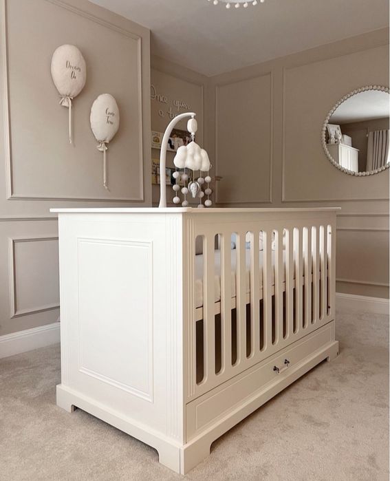 Ines elegant white łóżeczko 70x140 z funkcją tapczanika z materacem