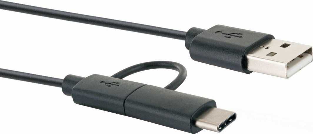 KABEL SCHWAIGER USB-C 3w1 1m iPhone 11 12 13 lightning+USB-C+microUSB