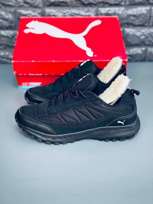 мужские зимние кроссовки puma черные непромокаемые кросовки пума