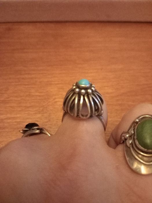 Stary srebrny pierścionek Orno