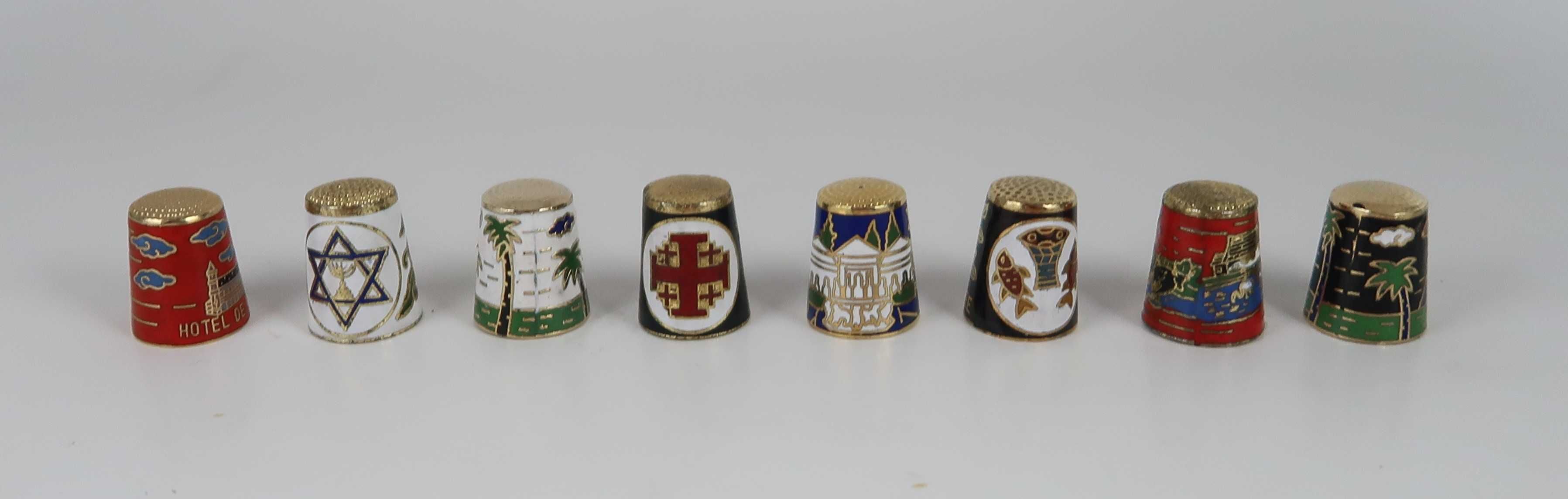 Coleção de dedais em esmalte de Cloisonné e madrepérola, CADA