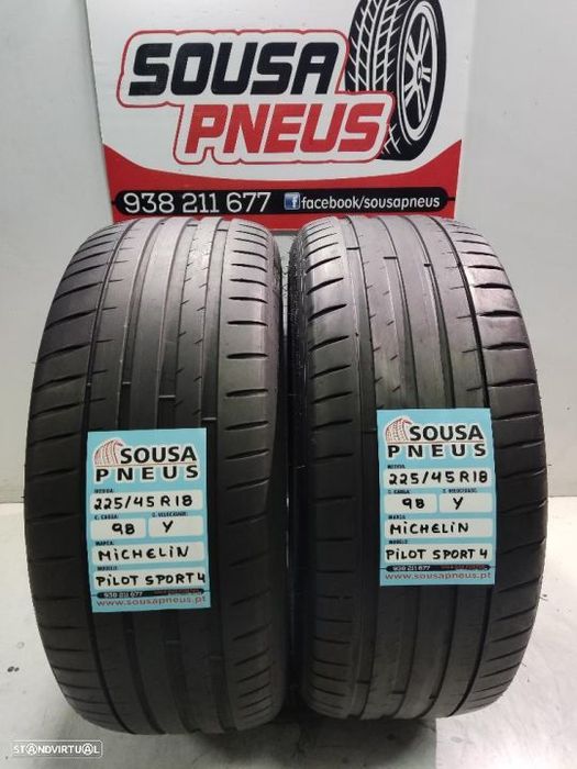 2 pneus semi novos 225-45r18 michelin - oferta dos portes 120 EUROS