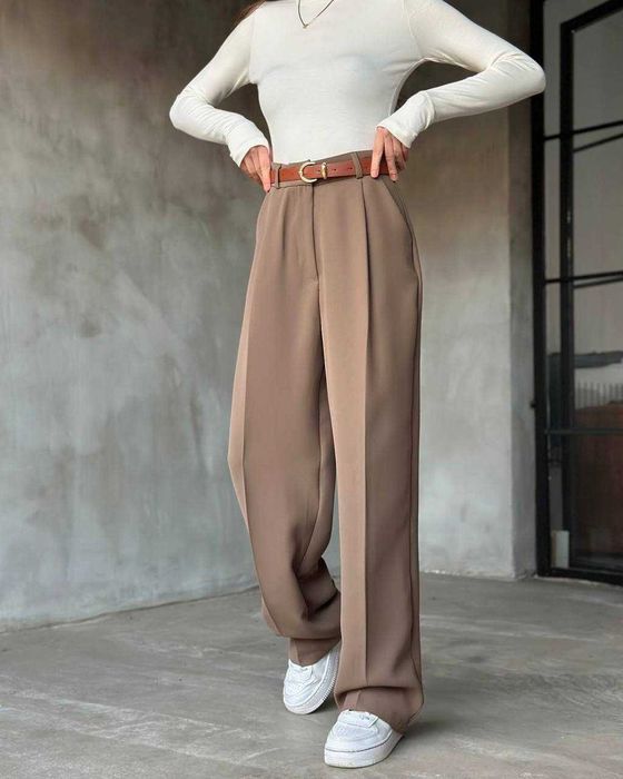 Жіночі класичні брюки палаццо прямі ділові штани