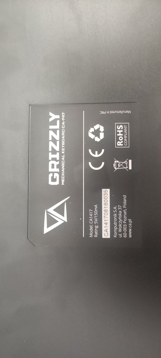 klawiatura mechaniczna california acces grizzly red switch