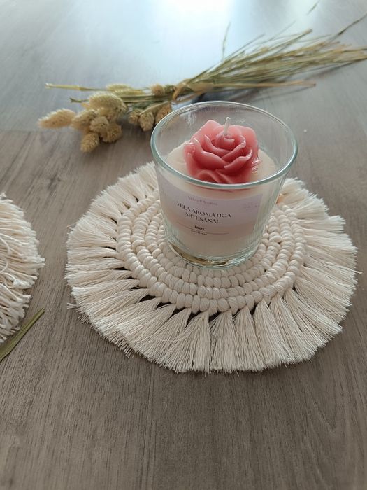 Base de copo em macramé