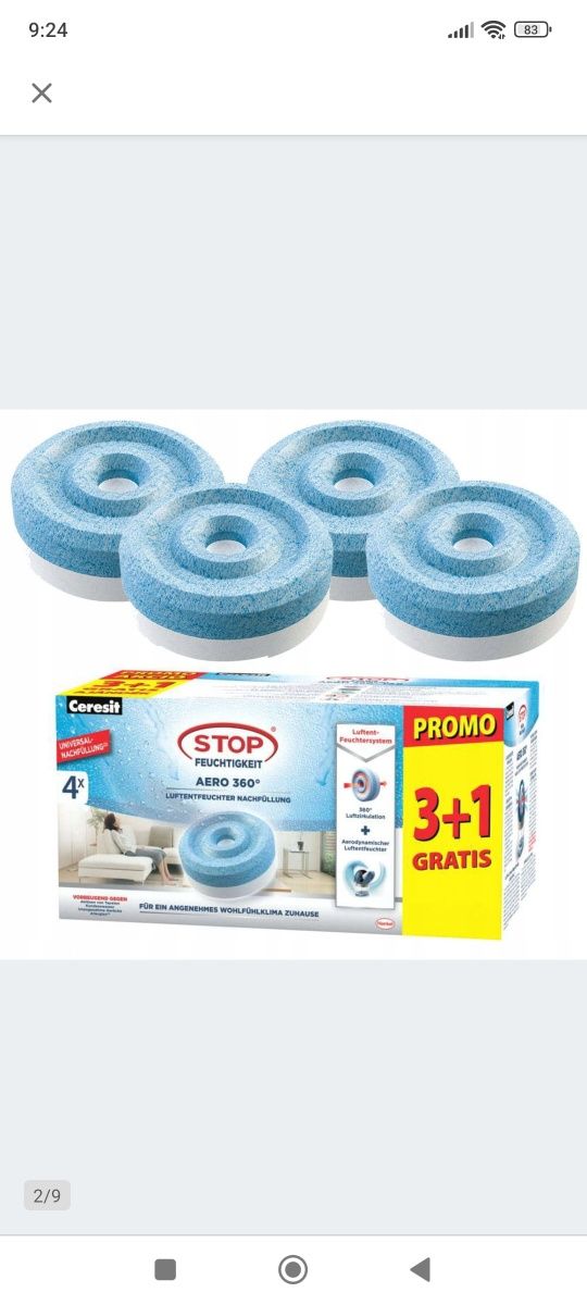 Osuszacz powietrza 4 sztuki Ceresit Areo 360
