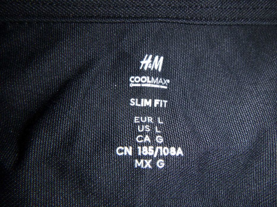 Чорна чоловіча футболка polo coolmax L  H&M