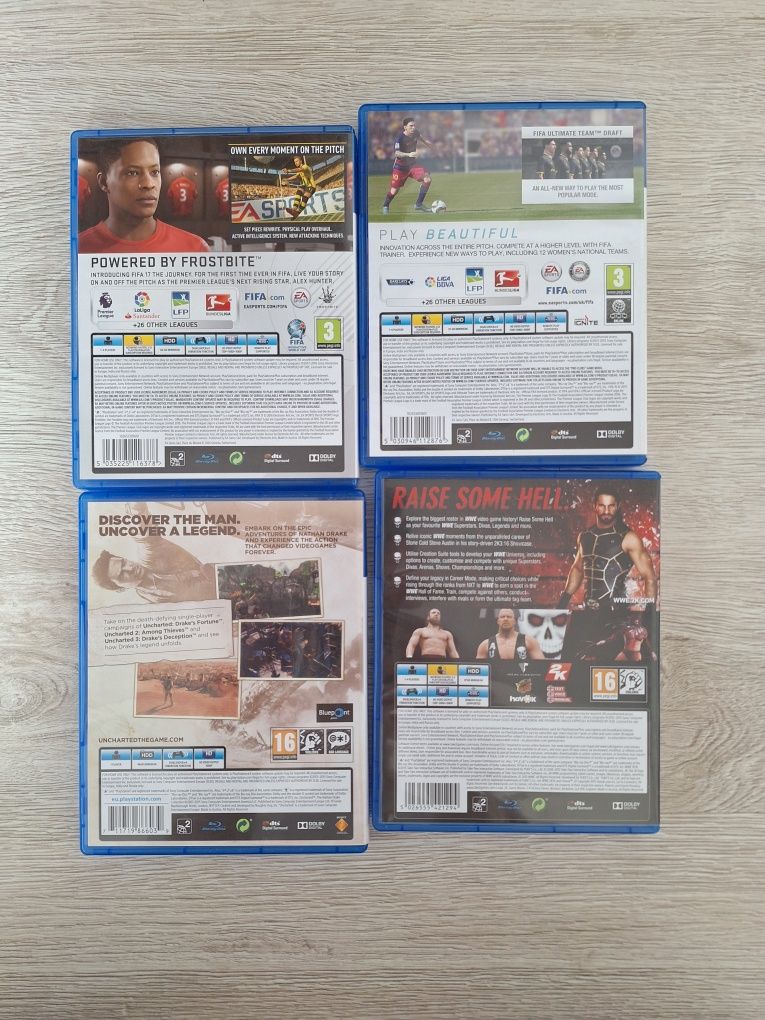 PS4 FIFA 16 FIFA 17 W2k16 wrestling uncharted