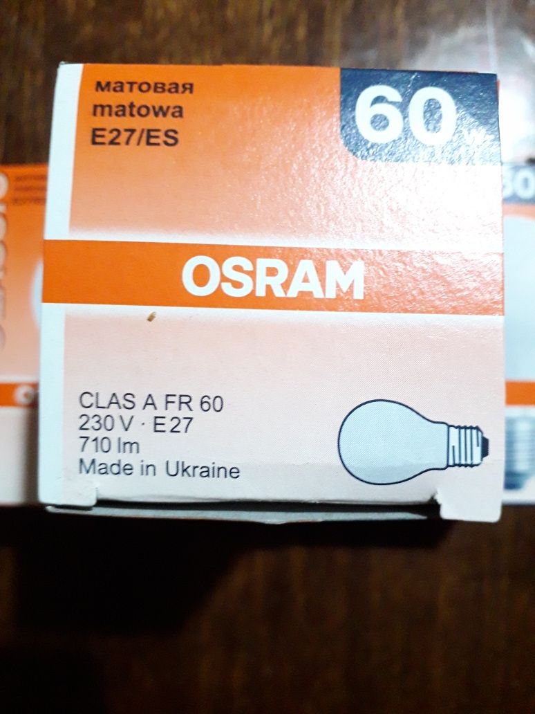 Лампа накаливания Osram 60 100 200 Вт цоколь Е27