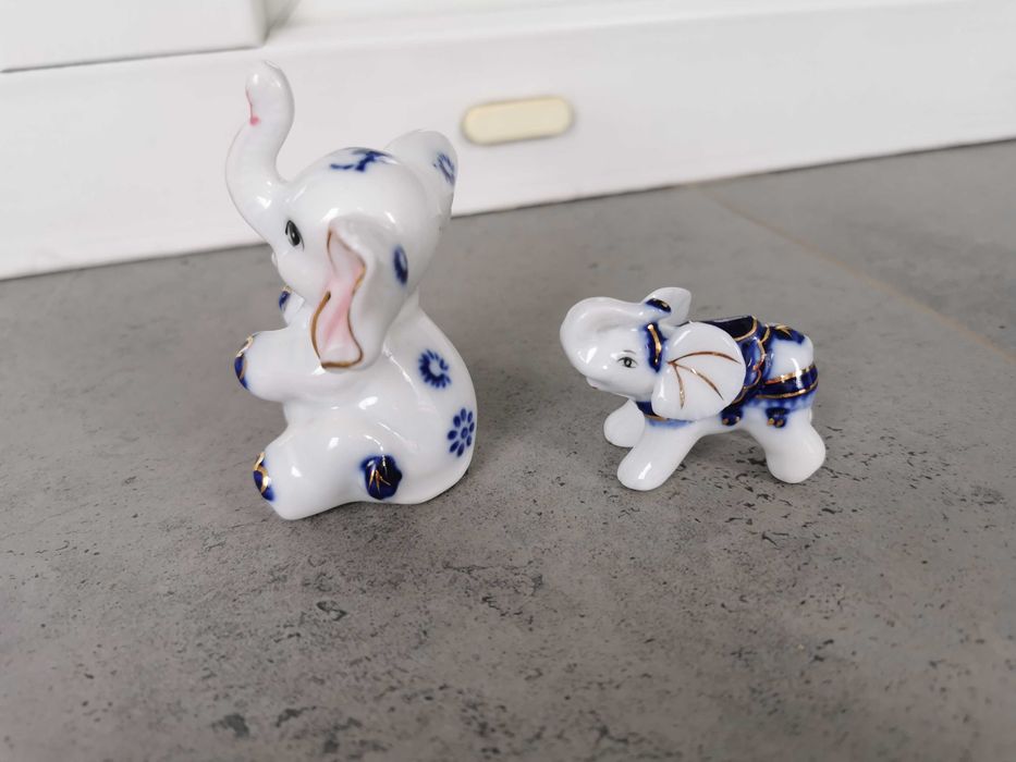 PRL porcelana figurki słoniki