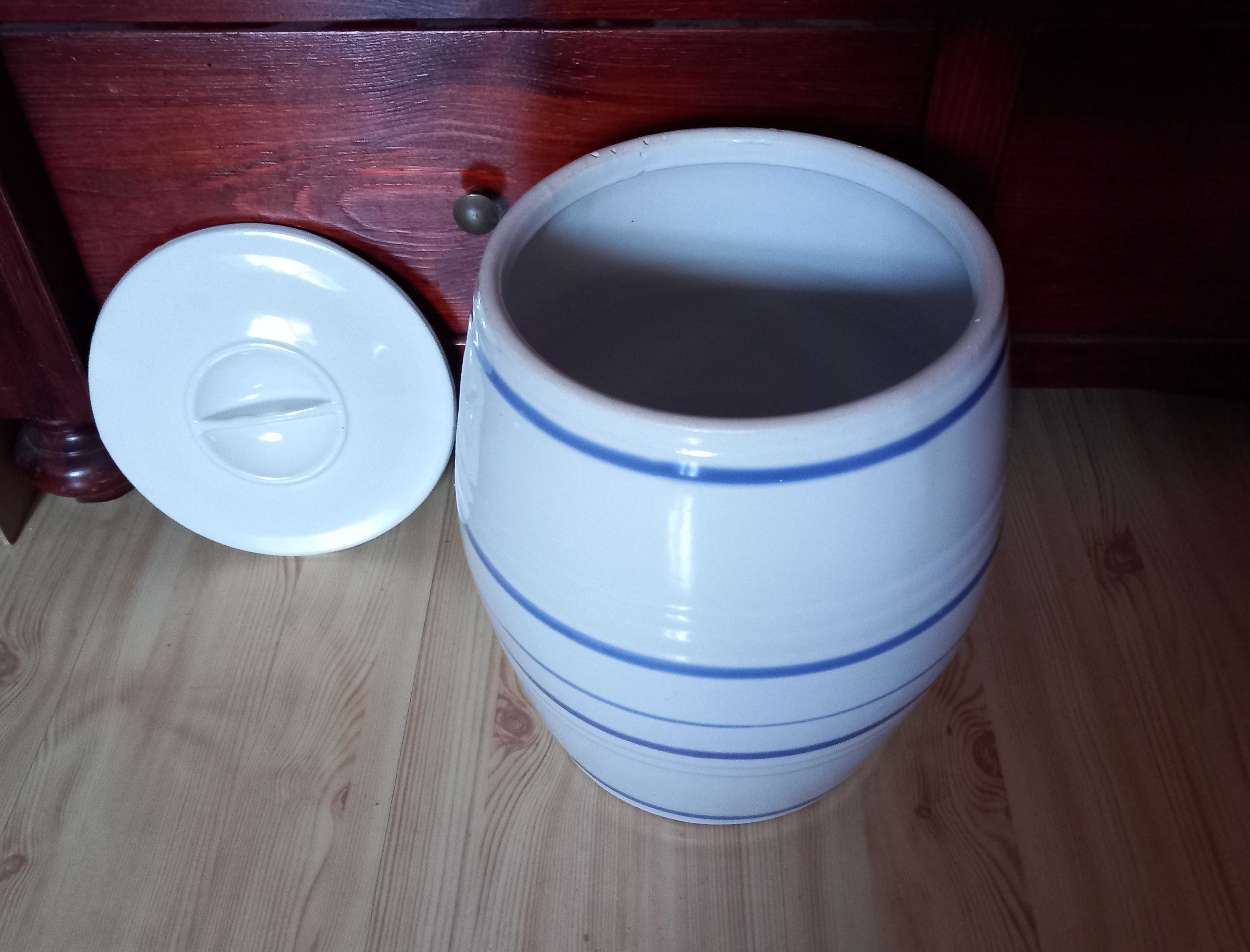 Beczka beczułka ceramika Naczynie ceramiczne z przykrywką 9 L z ZSRR