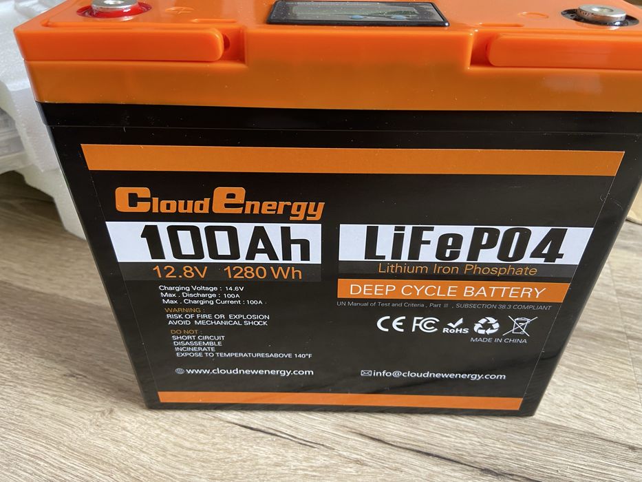Акумулятор Cloudenergy 12V 100Ah LiFePO4, 1280Wh