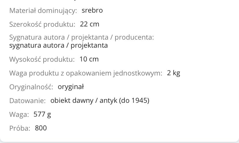 Srebrna 800  złocona piękna duża,   cukiernica, bomboniera