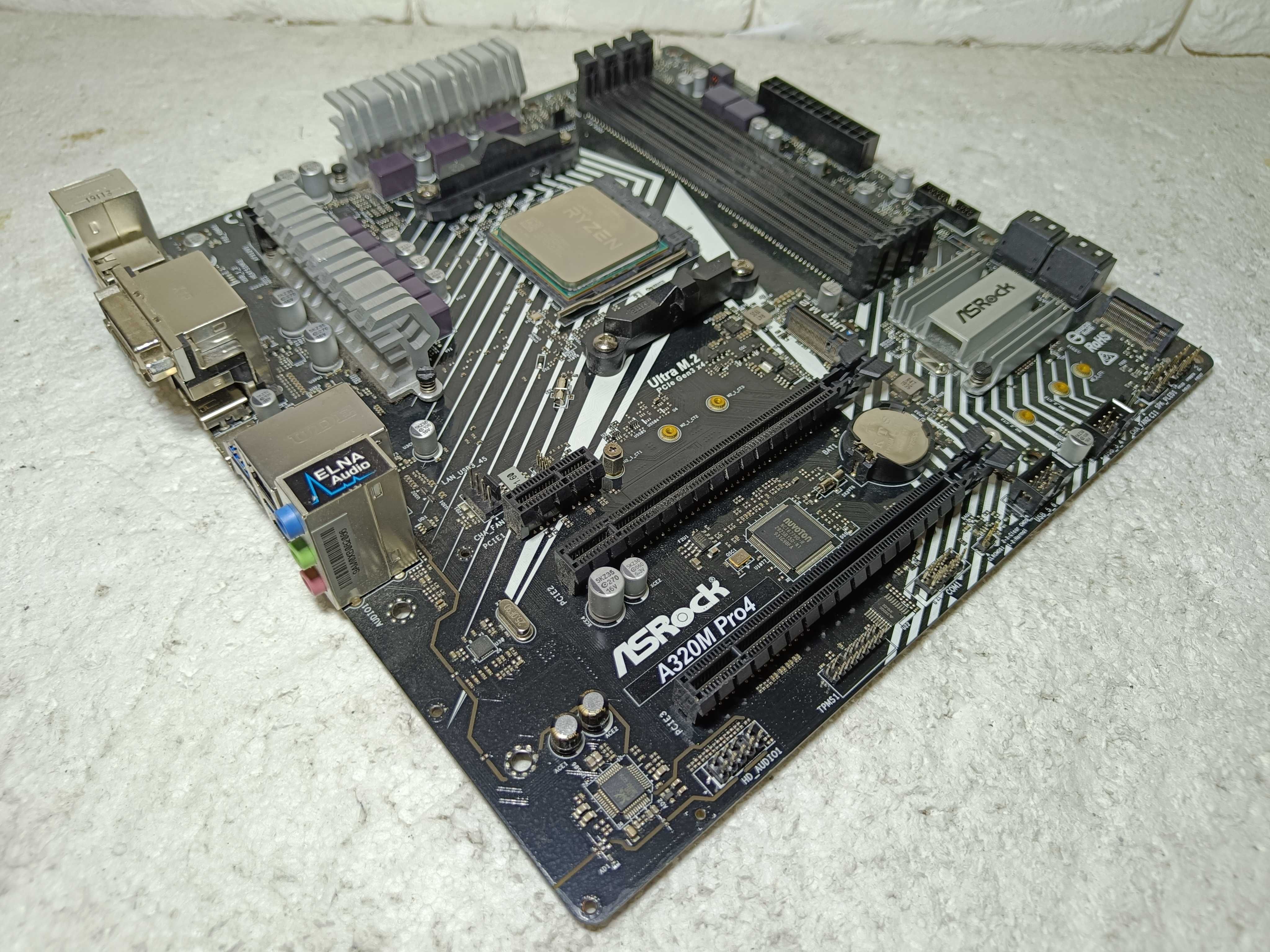 КОМПЛЕКТ Материнка AsRock A320M Pro4 + процесор AMD Ryzen 5 1600X sAM4