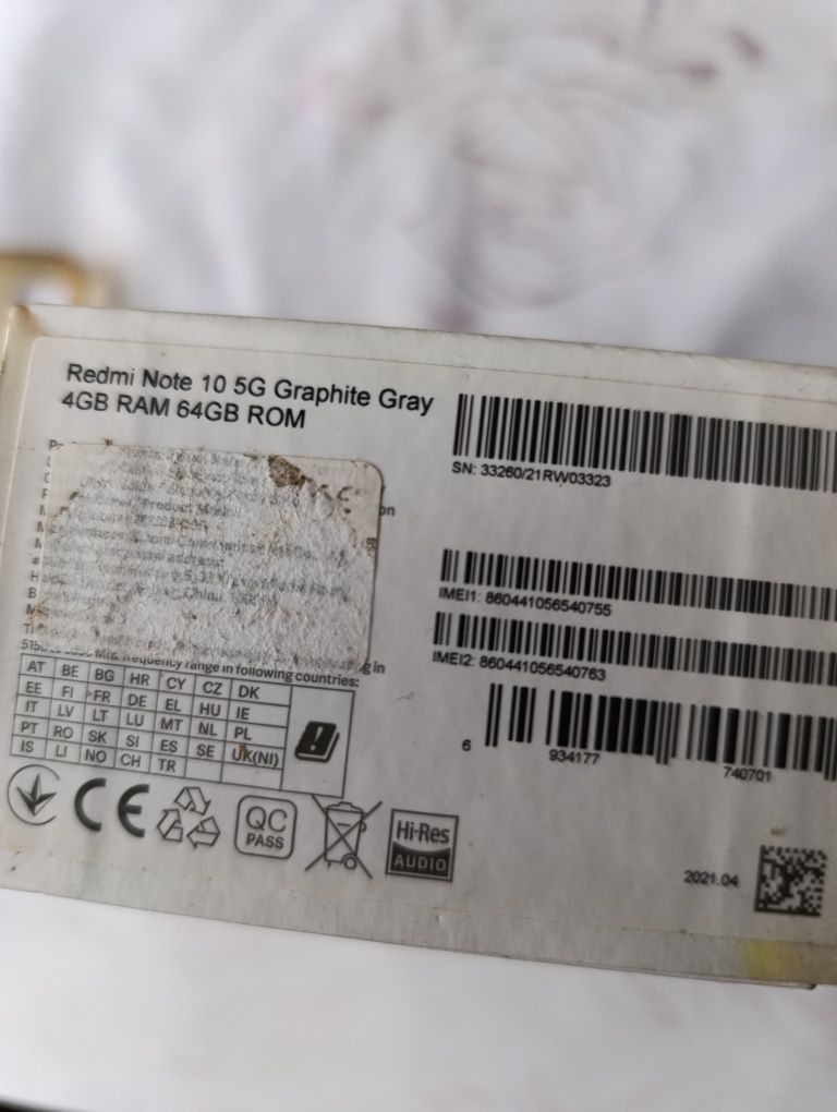 Redmi note 10 5G 4/64