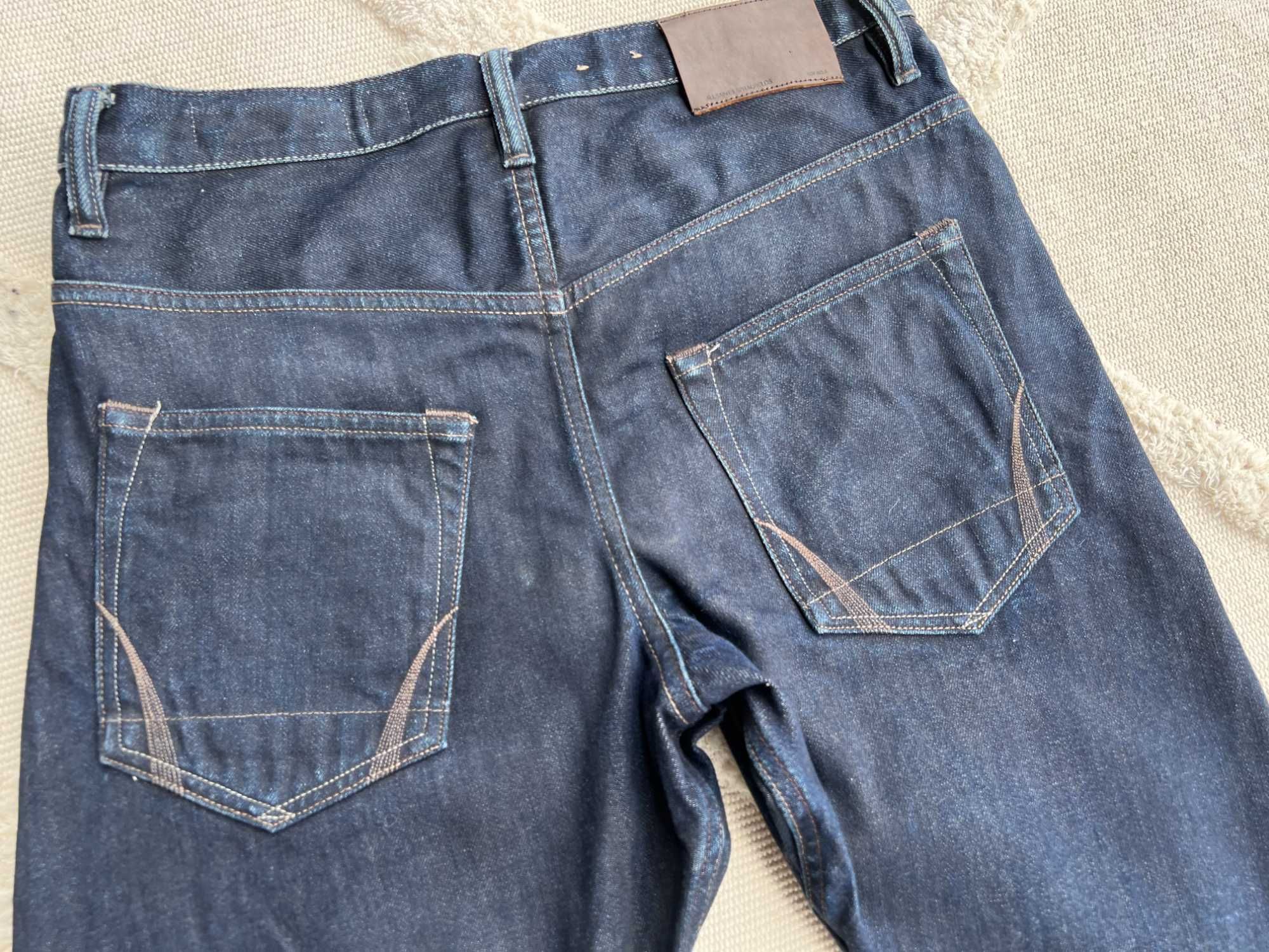 AllSaints granatowe jeansy męskie Rinse Skinny Runner rozm. 30 pas 82