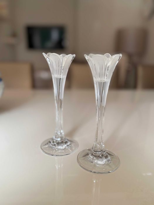 Par de castiçais em cristal Atlantis