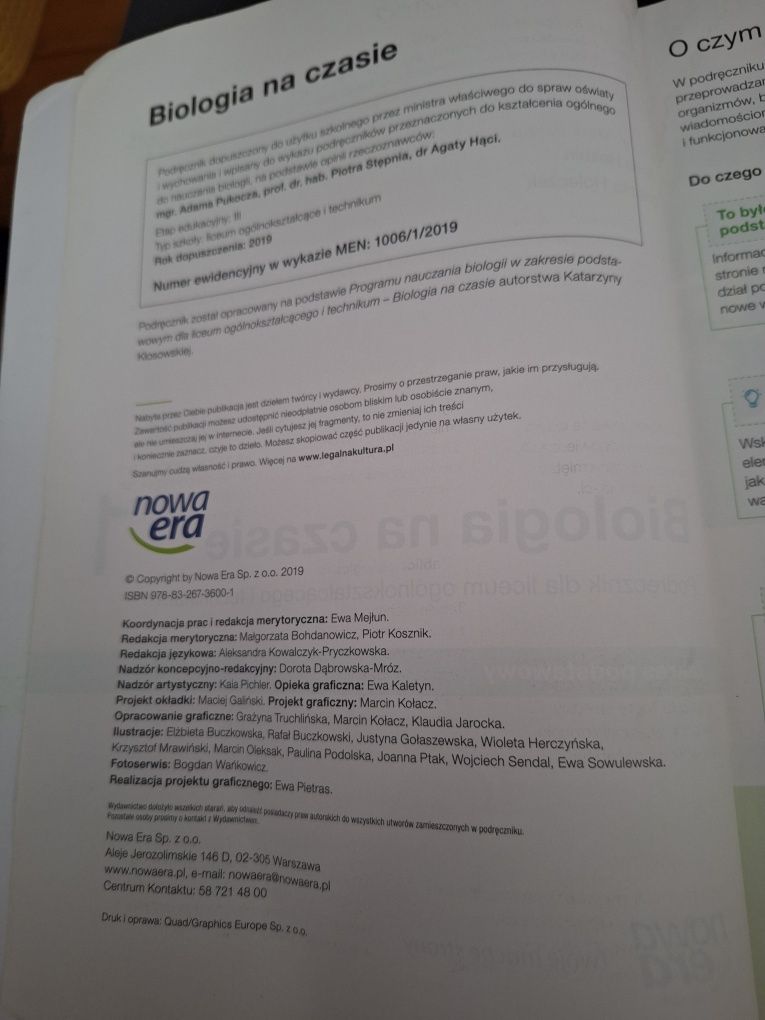 Biologia na czasie 1. Podręcznik
