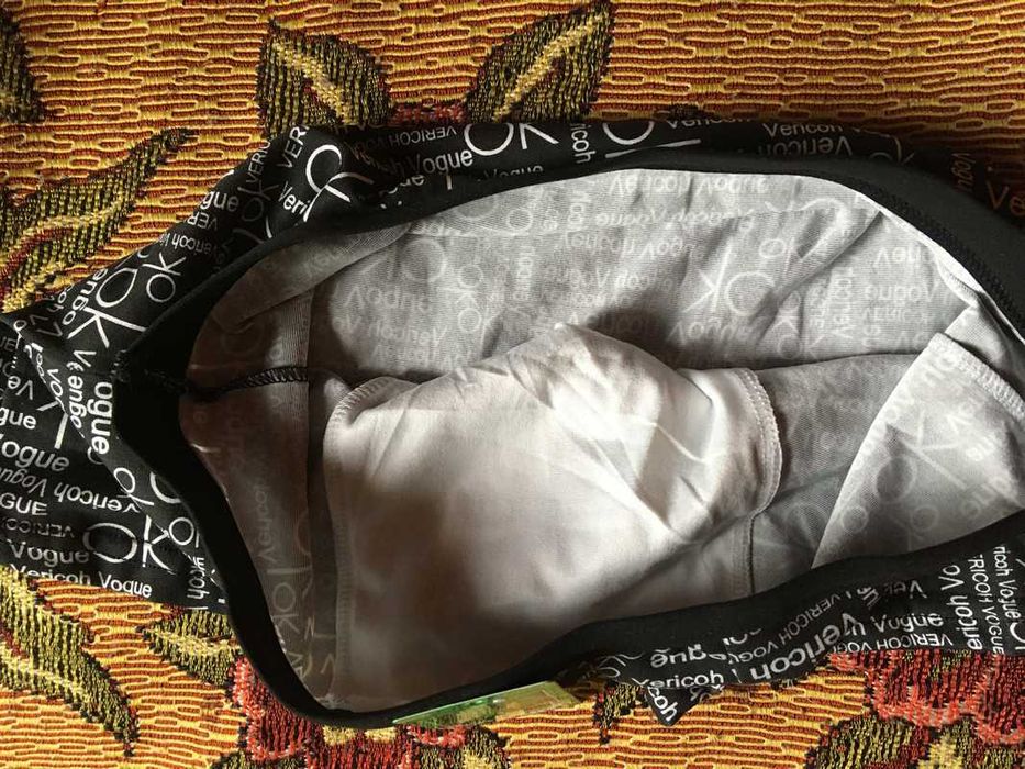 Nowe męskie slipy bokserki majtki czarne napisy bambus spandex