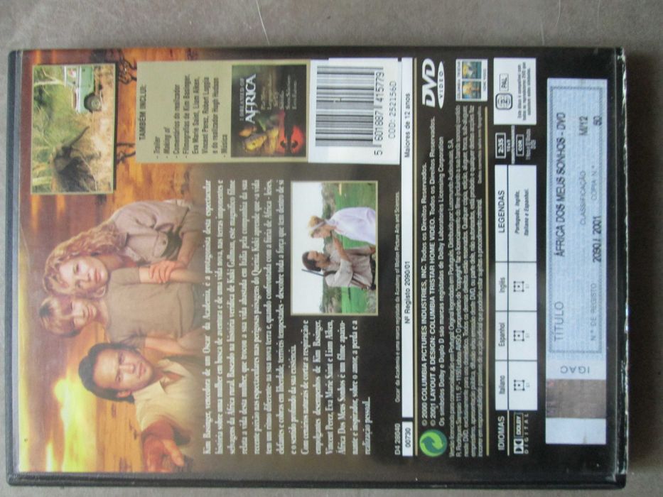 DVD África dos Meus Sonhos - Liam Aiken , Vincent Pérez, Kim Basinger