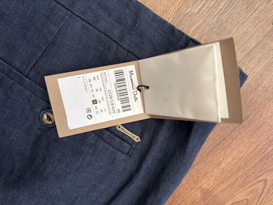 Штани Massimo Dutti лляні сині, розмір 46