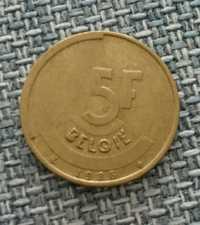 Belgia 5 franków. 1986 r.