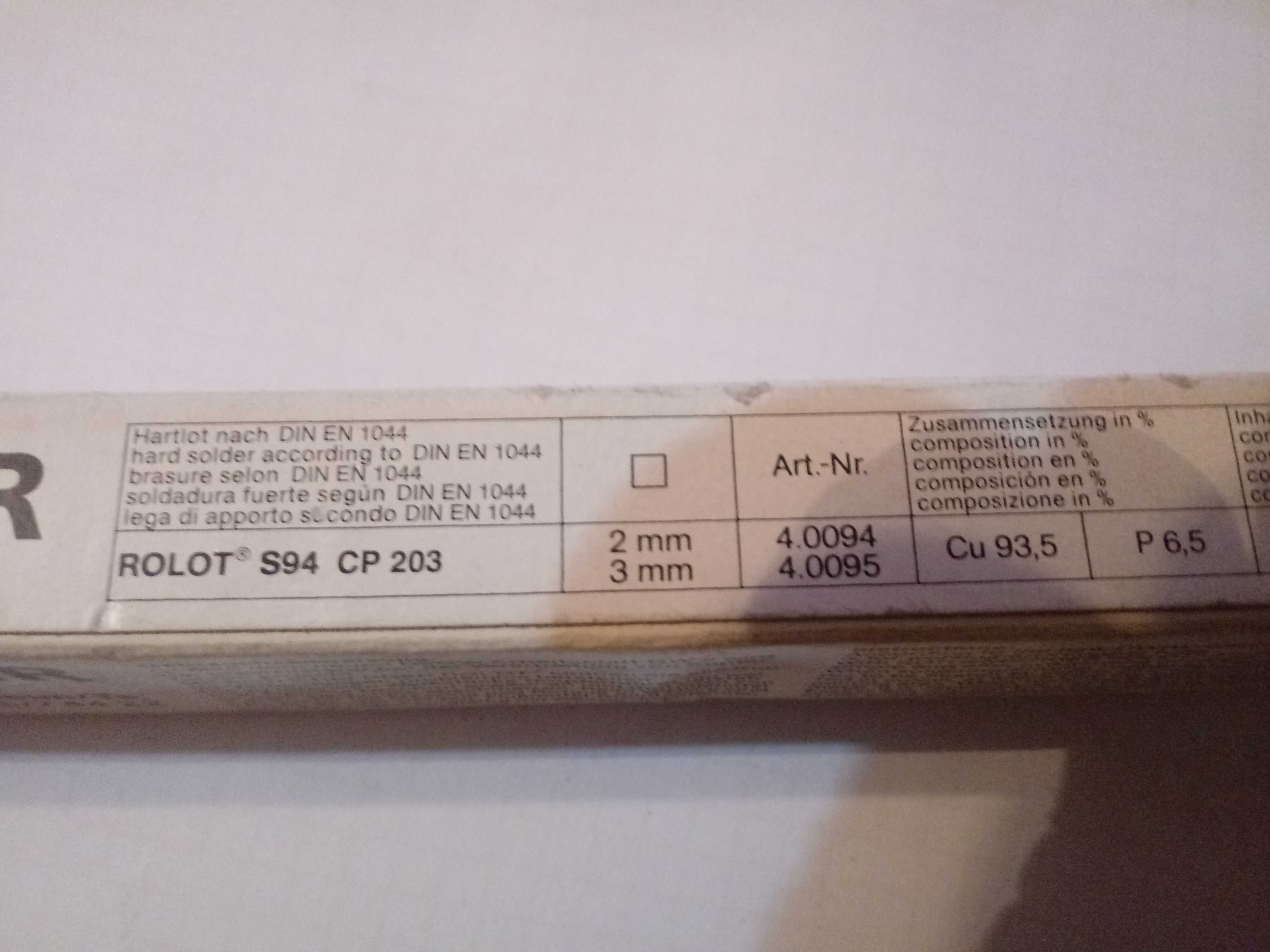 Lut twardy ROLOT S 94 (CP 203)   0,5kg  2mm x 2mm ROTHENBERGER