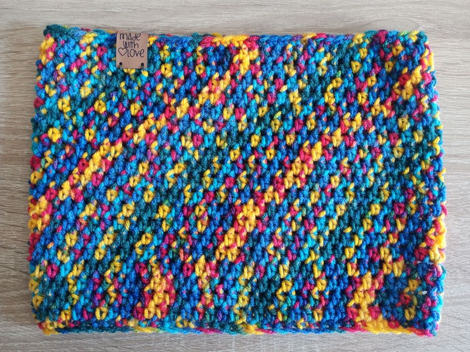 Komplet zestaw czapka smerfetka + komin handmade