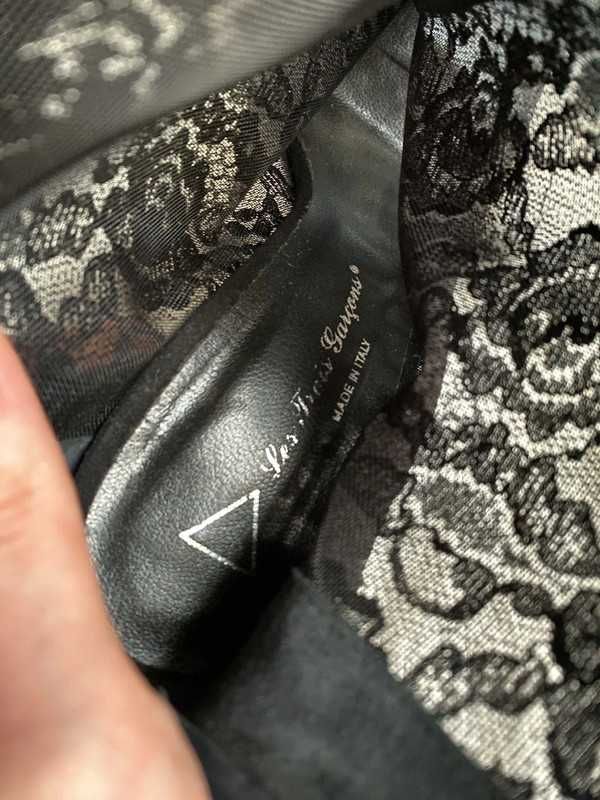 Czarne koronkowe ażurowe szpilki botki peep toe Vero Cuoio rozmiar 41