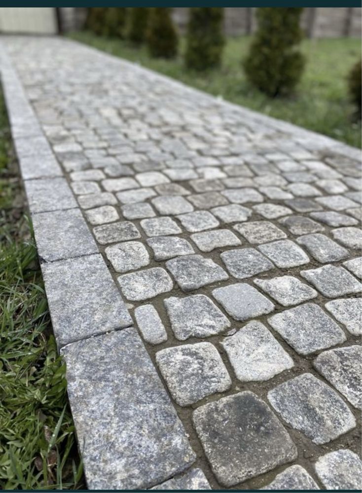 Бруківка (шашка гранитная, брусчатка)гранітна галтована від виробника