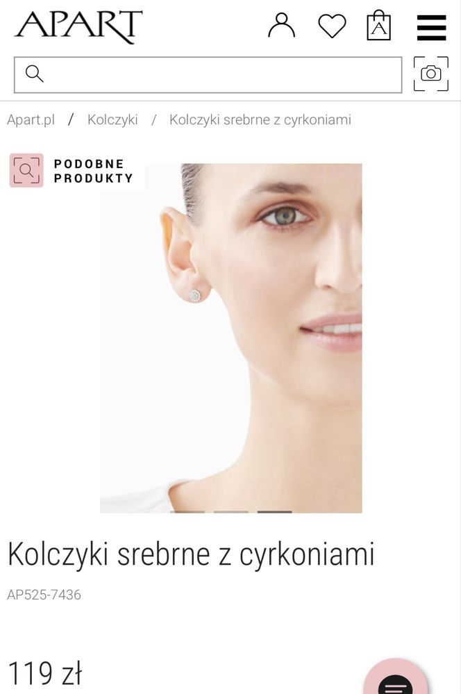 Kolczyki srebrne z cyrkoniami Apart